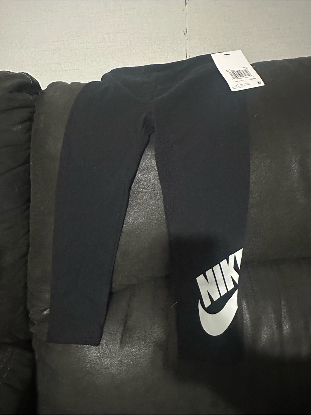 Nike Kids Black Leggings with White Logo
